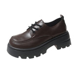 kamames kamames Head Small Leather Shoes Female College Wind Jk Uniform Shoes A Word Button Soft Sister Mary Jane Single Shoes Black Loafers