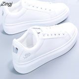 kamames Women Casual Shoes New Spring Women Shoes Fashion Embroidered White Sneakers Breathable Flower Lace-Up Women Sneakers