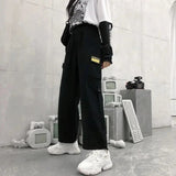 kamames Waist Straight Loose Pants New Retro Harajuku Cargo Pants Women's Fashion Street Pocket Men And Women Mopping Casual Pants