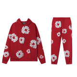 kamames Tears Kanye The Same Style Foam Kapok High Street Loose Hooded Sweater Leisure Pants Suit Trend