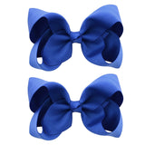 2Pcs/lot 4'' Cute Solid Grosgrain Ribbon Bowknot Hair Clips For Girls Handmade Hairpins Barrettes Headwear Kids Hair Accessories