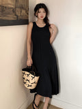 kamames kamames French Style Hepburn Style Sleeveless Vest Knitted Dress Is A New High-End Waist Slim Dress For Women In Summer.