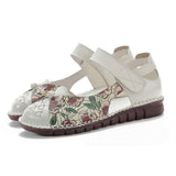 kamames kamames Summer New Leisure Flat Shoes National Style Printed Leather Women's Sandals Breathable And Comfortable Mother Shoes