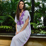 kamames Vintage Embroidery Kaftan Sexy V-neck Batwing Sleeve High Waist Maxi Dress Tunic Women Clothing Summer Beach Dresses Q660