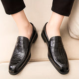 Men's Comfy Split-Toe Penny Loafers - Soft Leather, Non-Slip Soles, Slip-On Design, Breathable, Comfortable, Versatile, Ideal for Casual Daily Wear, Office, Travel - Men's Footwear