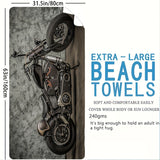 1pc Motorcycle Pattern Beach Towel, Soft Absorbent Beach Towel, Lightweight Beach Blanket, Holiday Essential Gifts, Beach Essentials