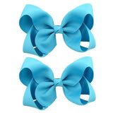 2Pcs/lot 4'' Cute Solid Grosgrain Ribbon Bowknot Hair Clips For Girls Handmade Hairpins Barrettes Headwear Kids Hair Accessories