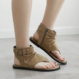 kamames Heel Sandals Women's Large Size 2024 New Ethnic Style Students' Summer Sandals Gao Bang Roman Shoes