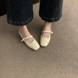 kamames kamames Head Mary Jane Shoes Women's Shoes 2024 Spring And Autumn New Thick With A Word With French Skirt Temperament Single Shoes