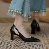 kamames kamames Spring / Summer 2024 Fashion Commuter Single Shoes Women's Thick Heel Women's Shoes Hollow Square Head Retro Fairy High Heels
