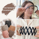 2021 New Women Girls Portable Stretch Fold Hairbands Sweet Headband Convenience Hair Hold Hoop Decorate Fashion Hair Accessories