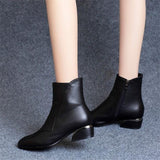 kamames kamames Size Soft Leather Fashion Boots Women 2023 Autumn And Winter New Pointed Short Boots Women Thick Heel Leather Shoes Women Fashion Boots