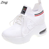 kamames Platform Wedges Women's Sneakers Spring autumn High Quality Mesh Breathable Increased women's shoes Casual Shoes Y997