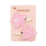 2Pcs/set Glitter Cartoon Cartoon Love Heart Crown Hair Clips For Girls Handmade Hairpins Boutique Barrette Kids Hair Accessories