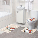 [Trusted] 3pcs Christmas Snowman Bathroom Set: Non-Slip, Absorbent Mats with Toilet Lid Cover & U-Shaped Rug - Soft, Stylish for Bathroom, Laundry & Bedroom