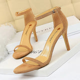 BIGTREE Shoes Super High Heels Suede Women Heels Open Toe Woman Pumps Sexy Party Shoes Stiletto Heels Summer Women Sandals 2022