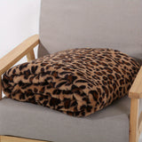 1pc Plush Faux Rabbit Fur Leopard Print Double-Layered Soft Blanket - Cozy Lunch Break, Sofa, Couch, and Home Throw for Nap and Relaxation - Stylish, Reversible, and Easy to Care