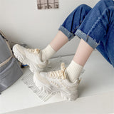 kamames kamames Bottom Dad Shoes Female 2023 New Women's Casual Single Shoes Small White Shoes Net Red Wheat Ear Mesh Shoes Sports Shoes Female