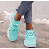 kamames Women Shoes 2022 Summer Mesh Breathable Sneakers Women Platform Casual Sport Shoes Women Comfort Lace Up Running Shoes Plus Size