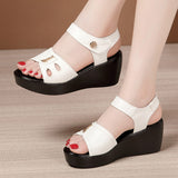 kamames Summer New Soft Heel Sandals Women's Muffin Thick-Soled Waterproof Platform Heels Large Size 41-43 Women's Shoes