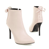 kamames Stiletto Women's Boots Spring Autumn Ankle Boots Super High Heel Booties Zipper Winter Woman Shoes Black Pink Yellow White