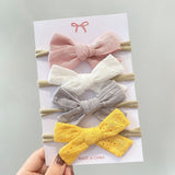 4Pcs/Set Soft Nylon Baby Girl Headband Bowknot Newborn Headbands Elastic Hair Bands Infant Turban Headwear Kids Hair Accessories