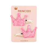 2Pcs/set Glitter Cartoon Cartoon Love Heart Crown Hair Clips For Girls Handmade Hairpins Boutique Barrette Kids Hair Accessories