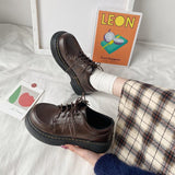 kamames Children 2024 Spring New College Style Jk Uniforms Korean Version Of Online Celebrity Thick-Soled British Leather Shoes