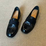 kamames kamames British Style Small Leather Shoes Shoes Female Black Thick Heel Single Shoes
