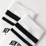 5pcs Boys' Trendy Striped & Letter Print Crew Socks - Breathable, Comfort Fit for All Seasons