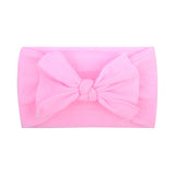 1PCS New Cotton Solid Baby Headband For Cute Girls Kid Wide Bow Knot Turban Elastic Hairbands Handmade Headwear Hair Accessories