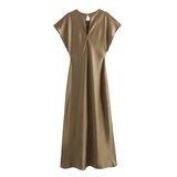 kamames New Silk Satin Long Style Midi Dress 2157238 706