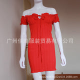 kamames New Independent Station Wish Strapless Short-Sleeved Dress Sexy Short Skirt In Stock