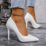 Stylish Solid Color Pointed-Toe Pumps - Elegant Slip-On Design, Shallow Mouth, High Heels for Work, Office, Party, Dressy Occasions - Comfortable, Versatile, and Chic Women's Shoes