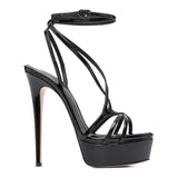 kamames Super High Heel Nightclub Dancing Shoes Large Size Waterproof Platform Banquet Shoes Summer Sandals