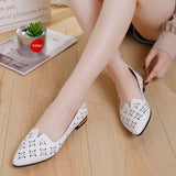 kamames kamames Summer New Korean Version Fashion Pointed Single Shoes Women's Flat Engraved Hollow Hole Shoes Trend Low Heel Bean Shoes