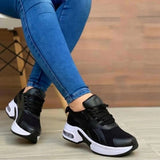 kamames Women Vulcanized Shoes 2022 New Autumn Fashion Wedge Platform Sneakers Female Size 43 Breathable Mesh Lace Up Casual Sport Shoes