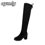 kamames Women Casual Over the Knee boots shoes Winter women Female Round Toe Platform high heels pumps Warm Snow Boots shoes mujer W90