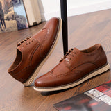 Classic Oxford Dress Shoes for Men - Premium Leather, Lace-Up Closure, Breathable Insoles, Slip-Resistant Soles, Business Casual Style, Perfect for Work, Wedding, Party - Black/Brown Color Options