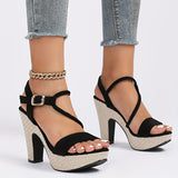 Trendy Womens Block Heeled Sandals with Stylish Buckle Strap - Perfect for Summer - Breathable and Comfortable for All-Day Wear