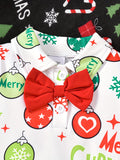 Adorable Boys' Christmas Party Outfit Set - Short Sleeve Shirt & Suspender Shorts, Machine Washable, Stretch Fabric, Perfect for Outdoor