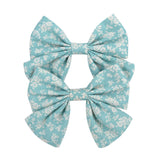 2022 Lovely Baby Girls Print Flower Bohemian Style Bow BB Hair Clips Headwear Children Cute Cotton Hairpins Hair Accessories