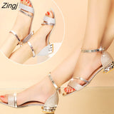 kamames Ladies Sandals Shoes Women L Luxury High Quality Sandals Ankle Mid Heel Block Party Open Toe Square Shoes Zapatos De Mujer