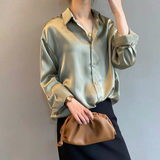 kamames Silk Shirt Vintage Blouse Women Spring 2023 Womens Clothing Sheer Top Woman Overshirt Women Longsleeve Dress Shirt