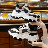 kamames Size Daddy Shoes 21 Spring And Summer New Matching Single Shoes Thick Soles Casual Lace Up Sneakers