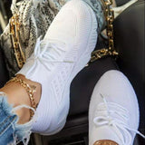kamames Spring Fashion Shoes New Sports Shoes Women's Running Shoes Large Size Mesh Ladies Fly Weave Breathable Casual Shoes
