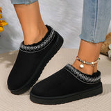 kamames Autumn And Winter New Lace National Fashion Snow Boots Large Size Ladies' Shoes Thickened Cotton-Padded Shoes
