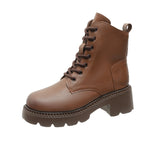 kamames Leather Boots, Children's High-Heeled Shoes, Autumn And Winter 2023, New Online Celebrity High-Heeled Martin Boots, Thick-Soled Warm Boots
