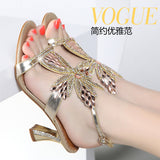 kamames The Summer Of 2024, The New Diamond Sandals Wear High-Heeled Shoes, Elegant Thick-Heeled Shoes, Size 41.