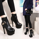 kamames kamames 2023 New Fashion Super High Heels With Side Zipper Waterproof Platform Ankle Boots Women's Singles Shoes 2331-2